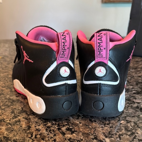 Jordan jump man pro Black and Pink Sneakers with Bold Design EUC 7Y or W8.5 - Picture 9 of 16